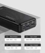 Awei P6K 20000mAh Dual USB Port 2.1A Charging Power Bank - Image 3