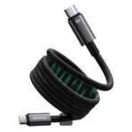 Baseus Tungsten Gold Magnetic Anti-Tangle Type-C to Type-C Cable, 100W PD Fast Charging, High-Speed Transmission, Nylon Braided, 5A, 1M