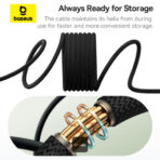 Baseus Tungsten Gold Magnetic Anti-Tangle Type-C to Type-C Cable, 100W PD Fast Charging, High-Speed Transmission, Nylon Braided, 5A, 1M - Image 4