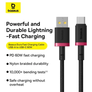 Baseus Cable Usb to Type-c 60W Dura